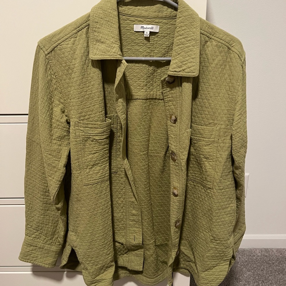 Madewell Diamond Jacquard Shirt-Jacket quilted button up